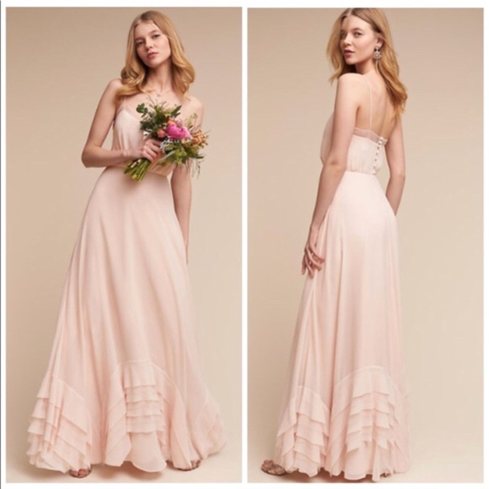 BHLDN Watters Anthropologie Dove bridesmaid dress